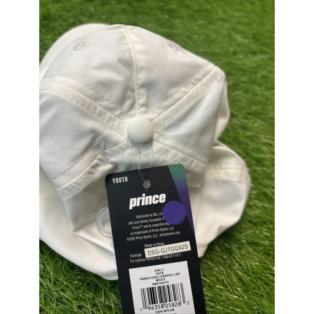 Prince White Graphic Cap Hat See‎ Ya On The Court Girls OSFA NYLON New